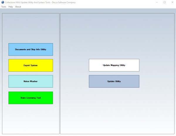 collections max update utility