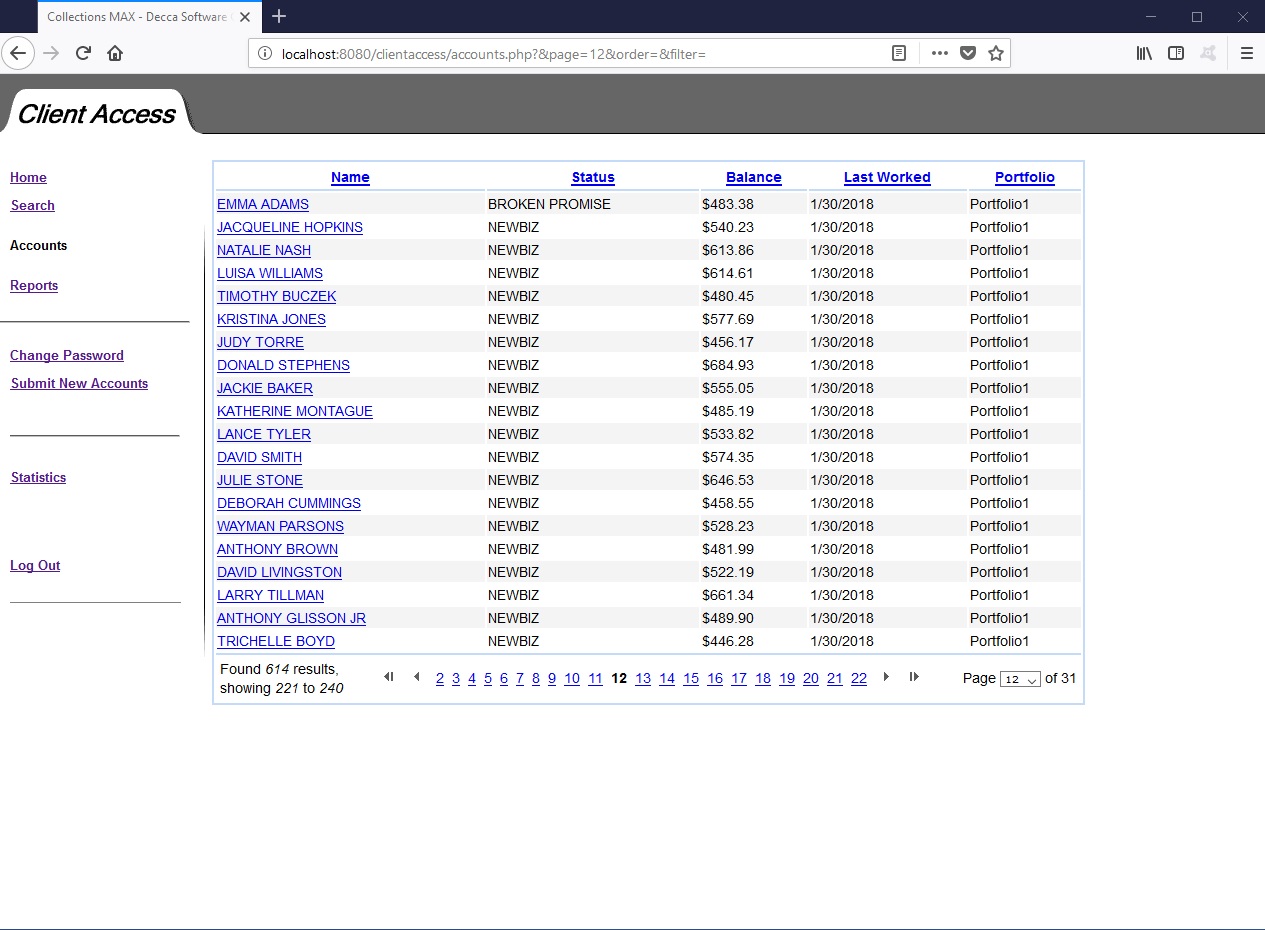 collections max client access