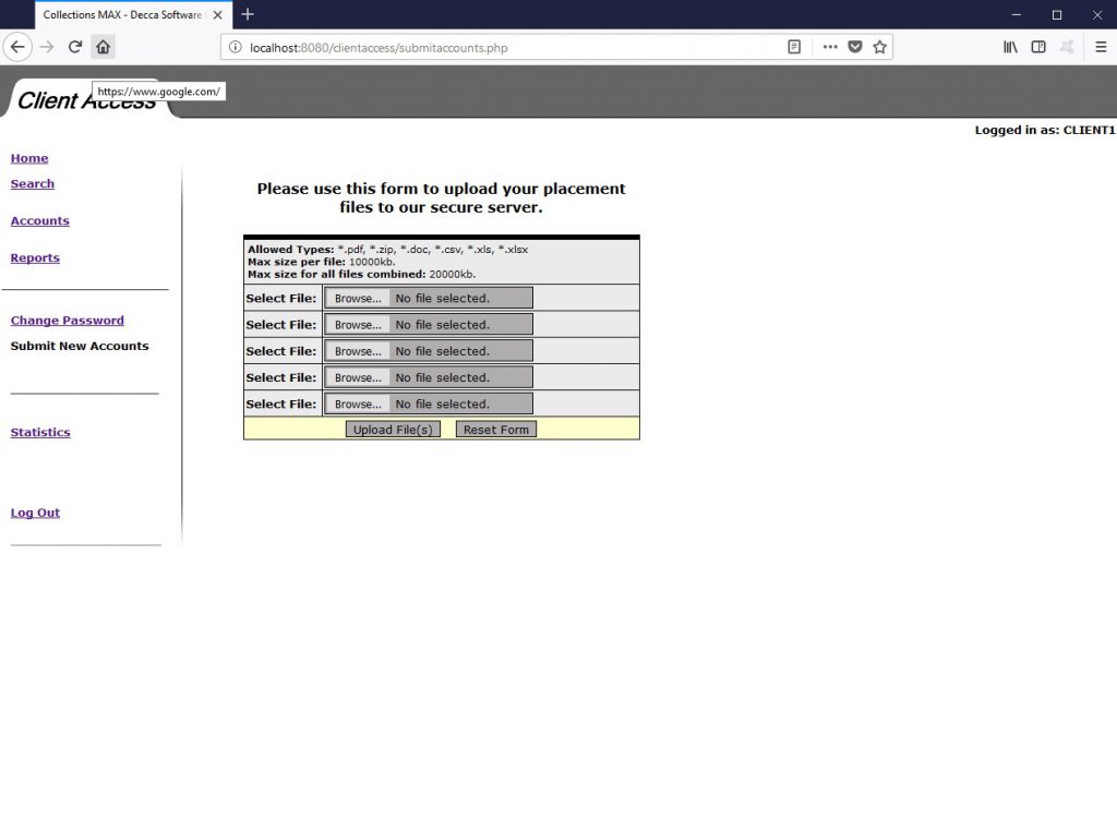 collections max client access